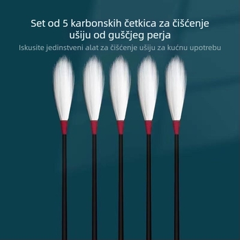 Komplet alata za čišćenje uha s guščjim perjuem i pamukim štapićima