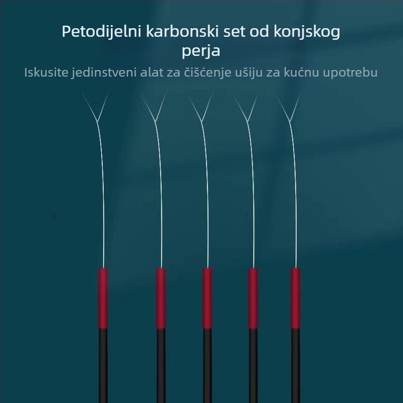 Komplet alata za čišćenje uha s guščjim perjuem i pamukim štapićima