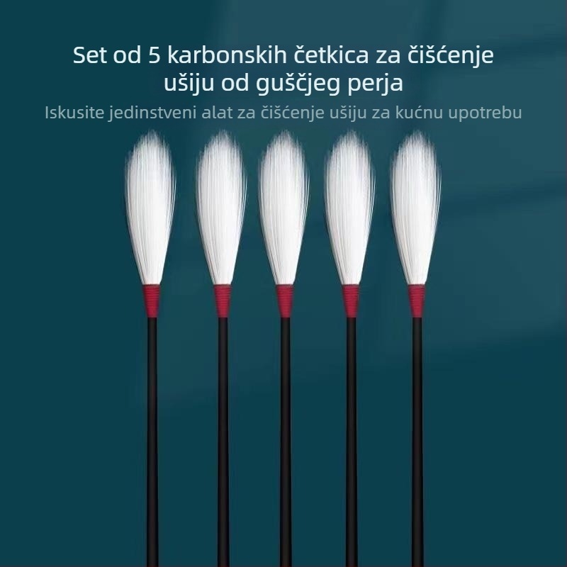 Komplet alata za čišćenje uha s guščjim perjuem i pamukim štapićima