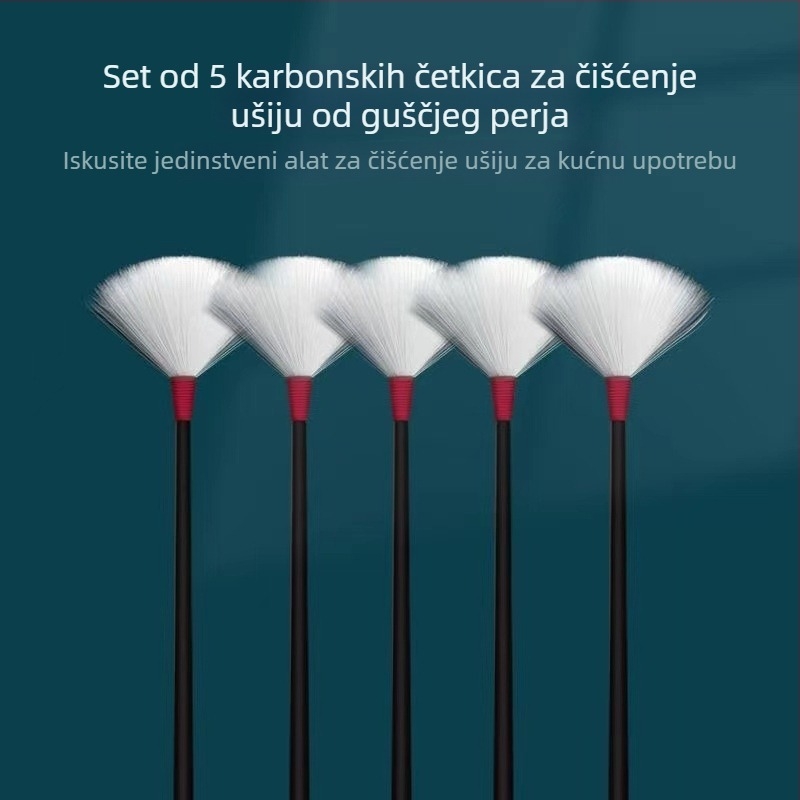 Komplet alata za čišćenje uha s guščjim perjuem i pamukim štapićima
