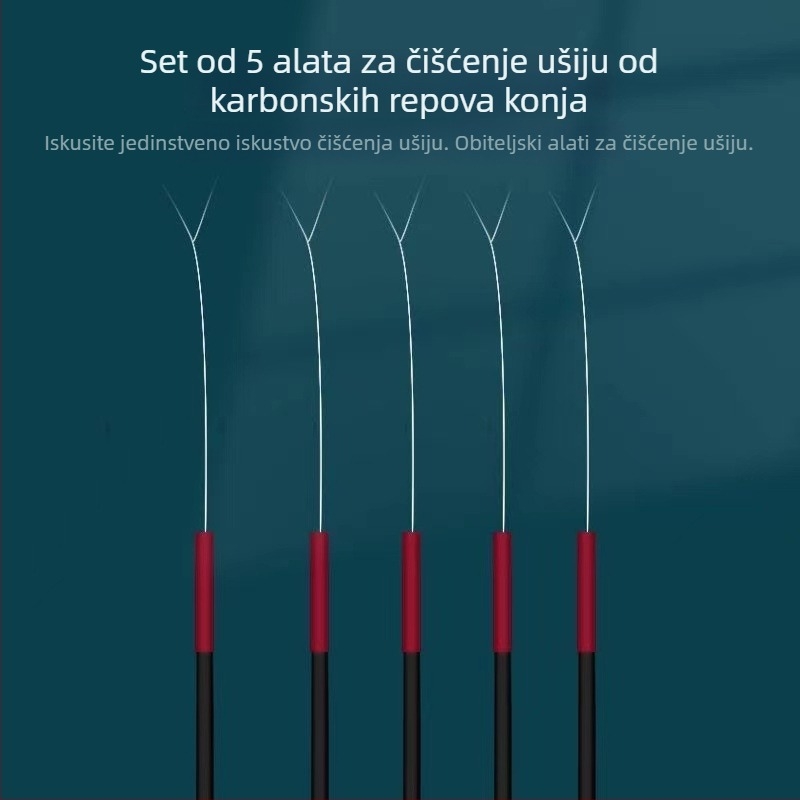 Komplet alata za čišćenje uha s guščjim perjuem i pamukim štapićima