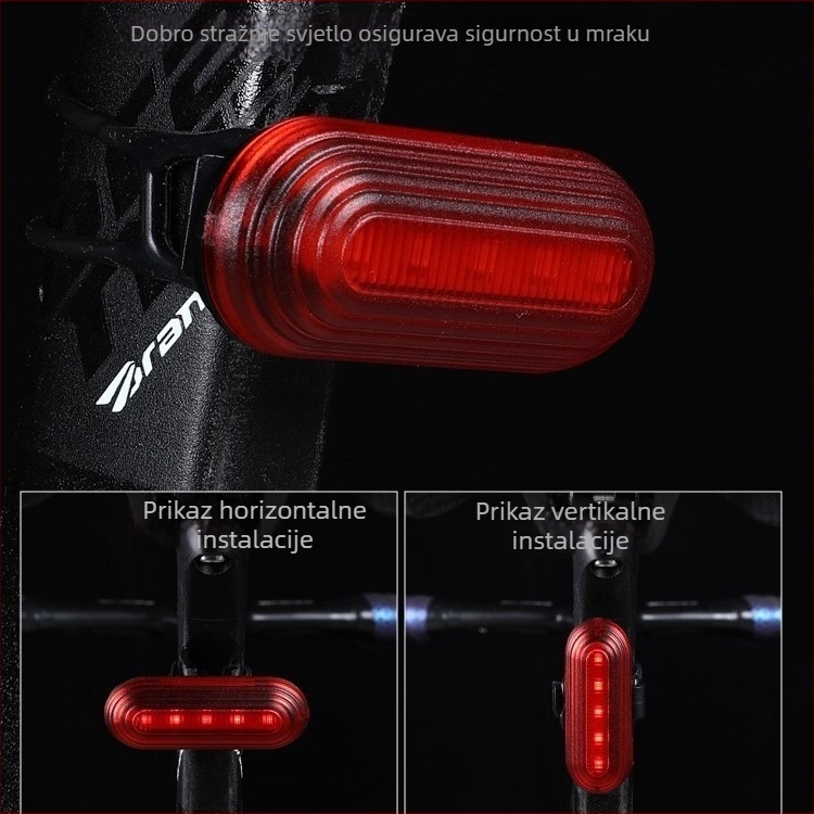 USB-C napajano višebojno LED stražnje svjetlo za bicikl za noćnu vožnju i upozorenje