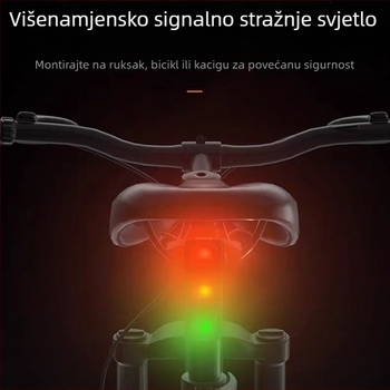 Zadnja LED svjetiljka za noćnu vožnju biciklom, punjiva, trobojno upozoravajuće svjetlo