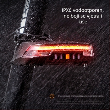 Cyclami Bežično svjetlo za bicikl s daljinskim upravljanjem, pametnim signalom skretanja i stražnjim svjetlom kočnice, USB-C punjenje