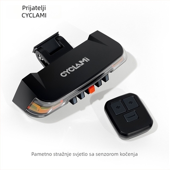 Cyclami Bežično svjetlo za bicikl s daljinskim upravljanjem, pametnim signalom skretanja i stražnjim svjetlom kočnice, USB-C punjenje
