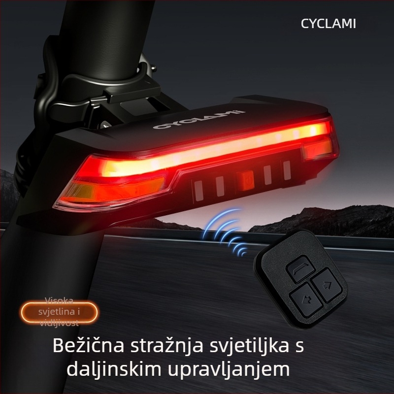 Cyclami Bežično svjetlo za bicikl s daljinskim upravljanjem, pametnim signalom skretanja i stražnjim svjetlom kočnice, USB-C punjenje