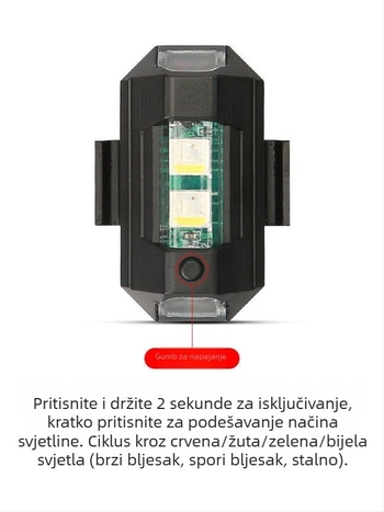 LED svjetlo za motocikl i bicikl, punjivo, bljeskavo, šareno za noćnu vožnju