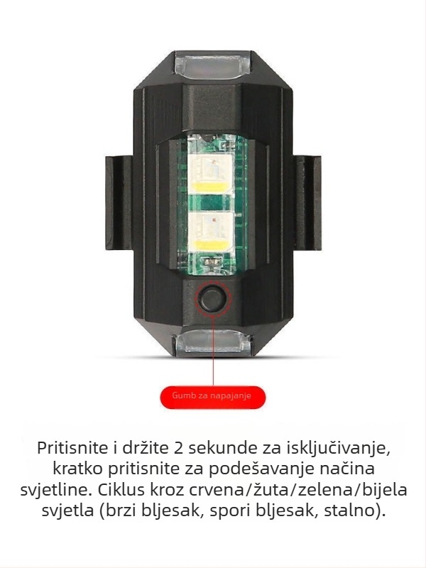 LED svjetlo za motocikl i bicikl, punjivo, bljeskavo, šareno za noćnu vožnju