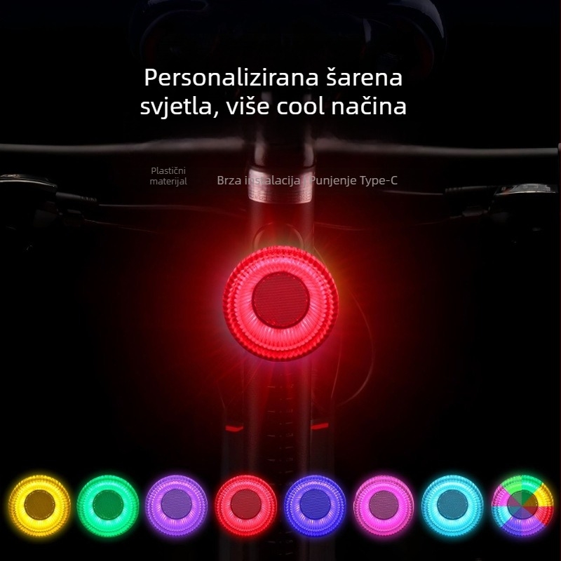 Punjivo RGB svjetlo za noćnu vožnju biciklom, MTB svjetlo – skup dodatne opreme za rasvjetu