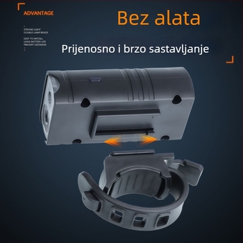 Dvostruka vanjska svjetiljka za bicikl s širokim i usmjerenim snopom, prijenosna USB‑punjiva svjetiljka za bicikl