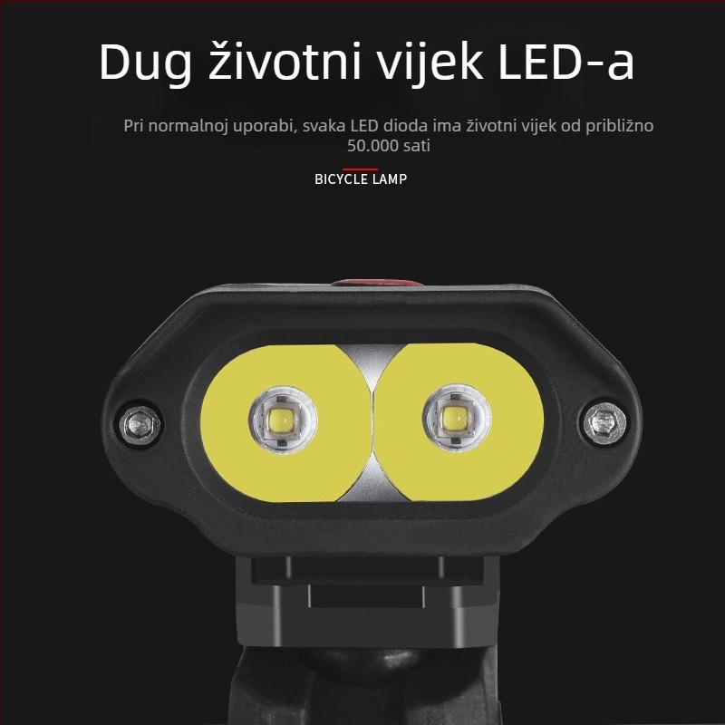 Svjetlo za bicikl od aluminijske legure s LED diodama visoke svjetline, višefunkcionalna lampa za noćnu vožnju