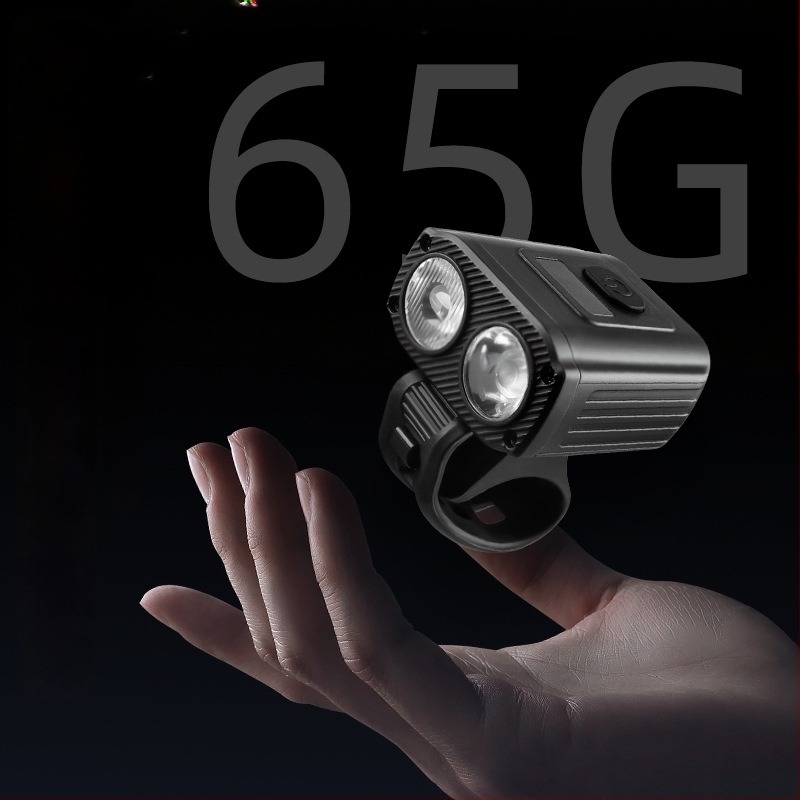 Dualni T6 prednji svjetlosni s Type-C punjenjem, 5 razina osvjetljenja, prilagodljiv nosač za noćnu vožnju, prikaz napunjenosti baterije