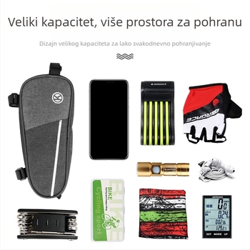Platnena torba za gornju cijev planinskog bicikla – velika kapaciteta, trokutasti komplet alata