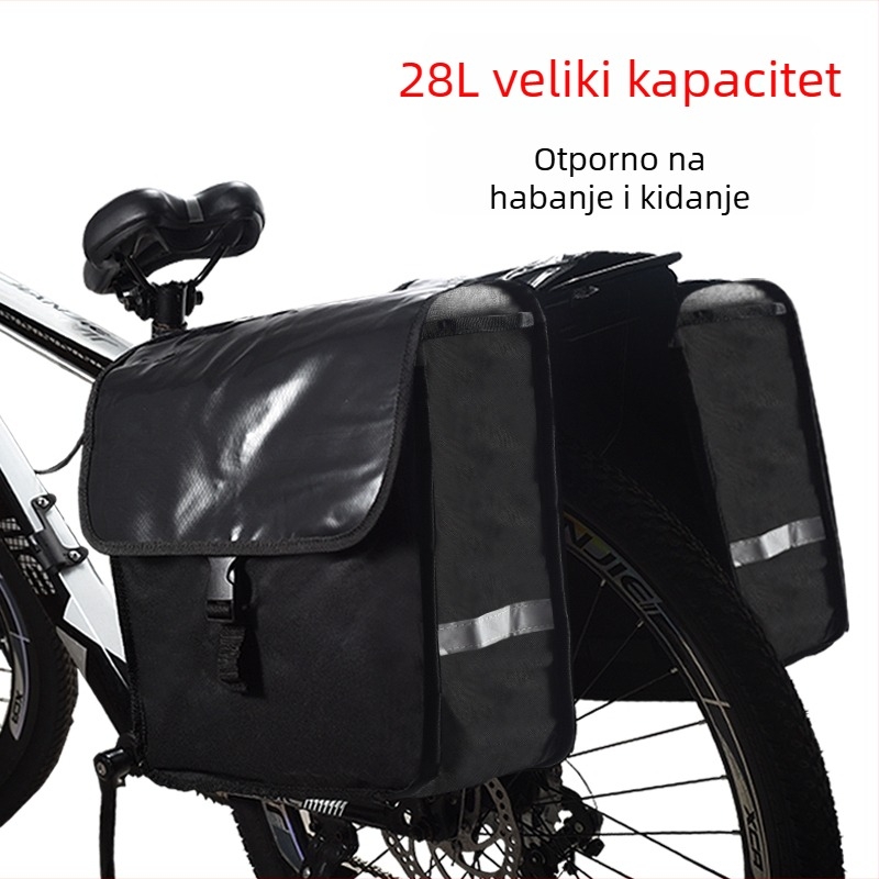 Torba za stražnji nosač planinskog bicikla, vodootporna, kapaciteta 28 L