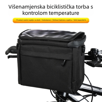 6L prednja torba za bicikl, višenamjenska izolirana torba za ručak, prijenosna s velikim kapacitetom, vodootporna za vanjsku upotrebu