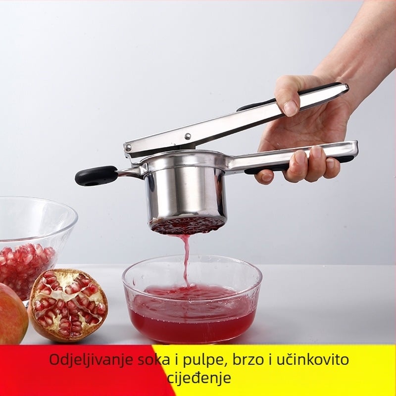 Ručni nehrđajući čelični sisač s 3-u-1: cediljak za limune, krumpirov pasirnik i cijedivač soka