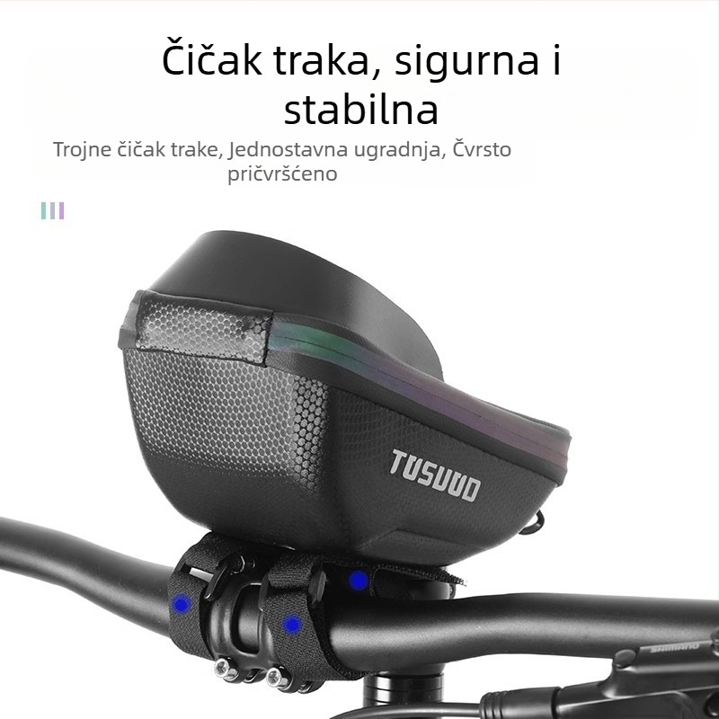 Prednja torba za upravljač bicikla s džepom za telefon, pogodna za planinske i cestovne bicikle
