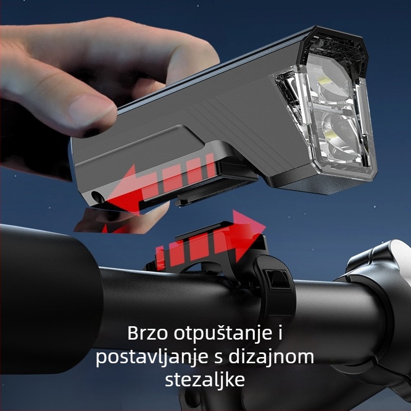 Prednje svjetlo za planinski bicikl s digitalnim zaslonom, punjivo, automatsko prilagođavanje osvjetljenja vanjskoj svjetlosti, dugotrajna baterija za noćnu vožnju