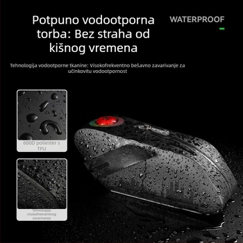 ROCKBROS Vodootporna torbica za sjedalo s stražnjom lampom za planinske i cestovne bicikle, senzor kočenja, 0,8 L