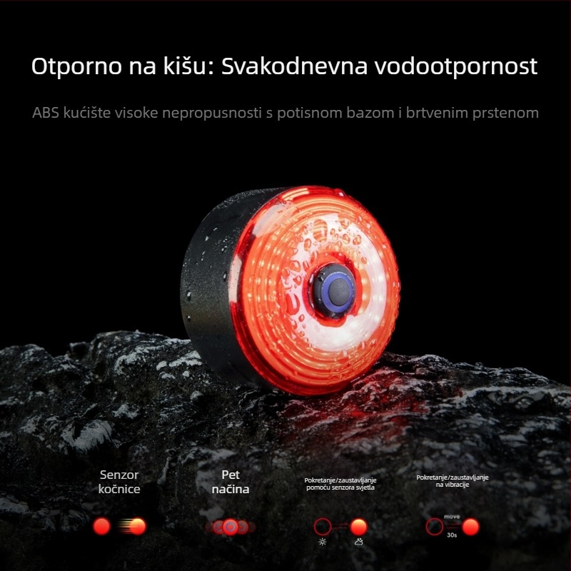 ROCKBROS Vodootporna torbica za sjedalo s stražnjom lampom za planinske i cestovne bicikle, senzor kočenja, 0,8 L
