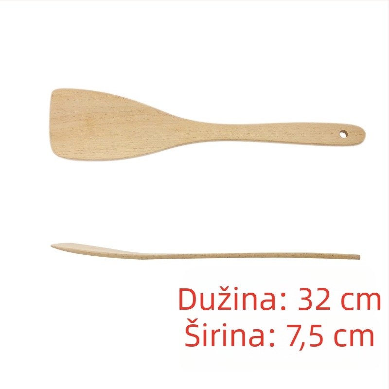 Špatula od bukovog drveta s nagibom za wok i neprijanjajuće posude