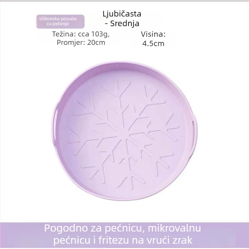 Silikonski kalup za pečenje u obliku snježinke, za kućnu upotrebu, otporan na visoke temperature, kompatibilan s air fryerom i mikrovalnom pećnicom
