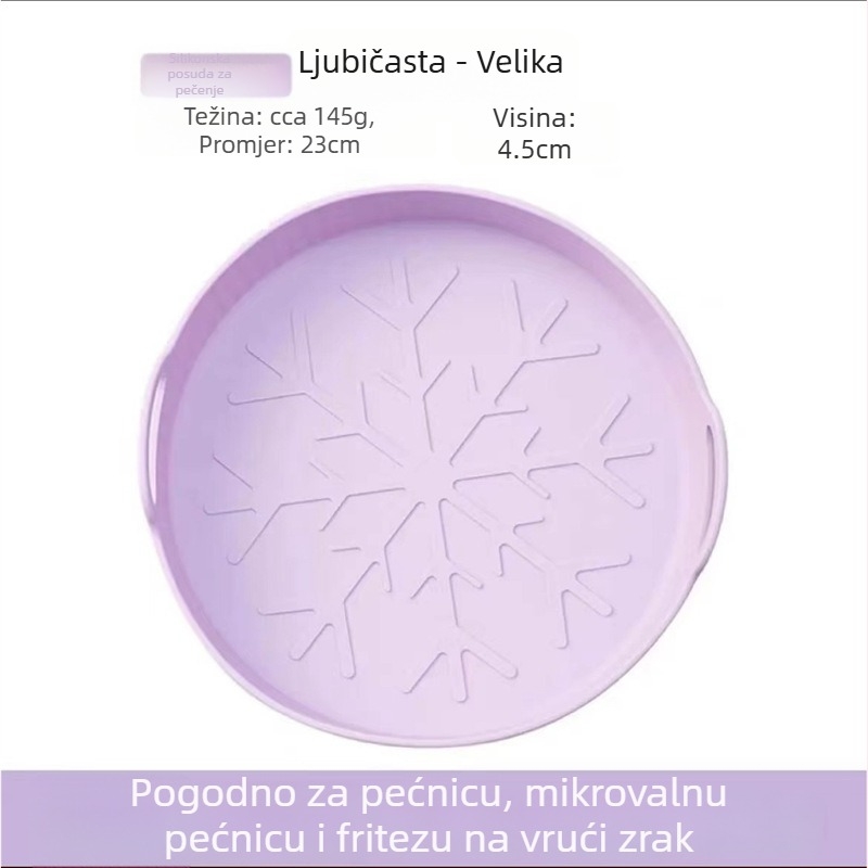Silikonski kalup za pečenje u obliku snježinke, za kućnu upotrebu, otporan na visoke temperature, kompatibilan s air fryerom i mikrovalnom pećnicom
