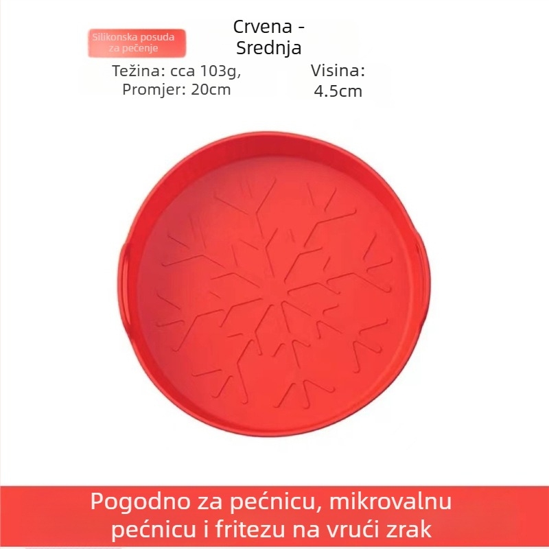 Silikonski kalup za pečenje u obliku snježinke, za kućnu upotrebu, otporan na visoke temperature, kompatibilan s air fryerom i mikrovalnom pećnicom