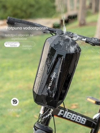 Dtucycle Prednja torba za bicikl 15L, vodootporna torba za gornju cijev za MTB i cestovne bicikle