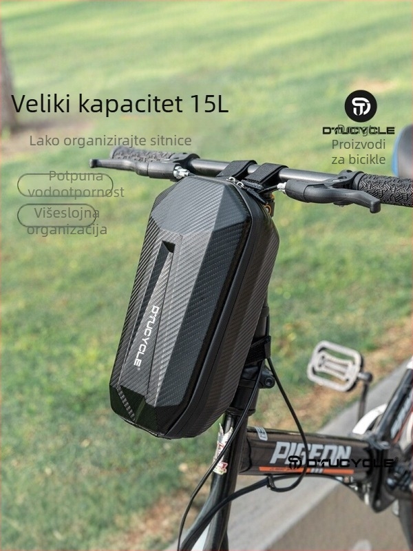 Dtucycle Prednja torba za bicikl 15L, vodootporna torba za gornju cijev za MTB i cestovne bicikle