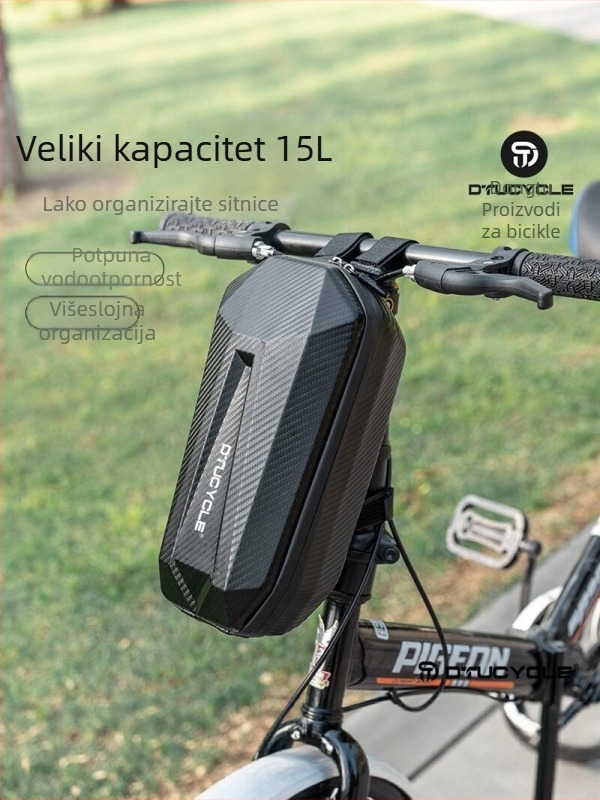 Dtucycle Prednja torba za bicikl 15L, vodootporna torba za gornju cijev za MTB i cestovne bicikle