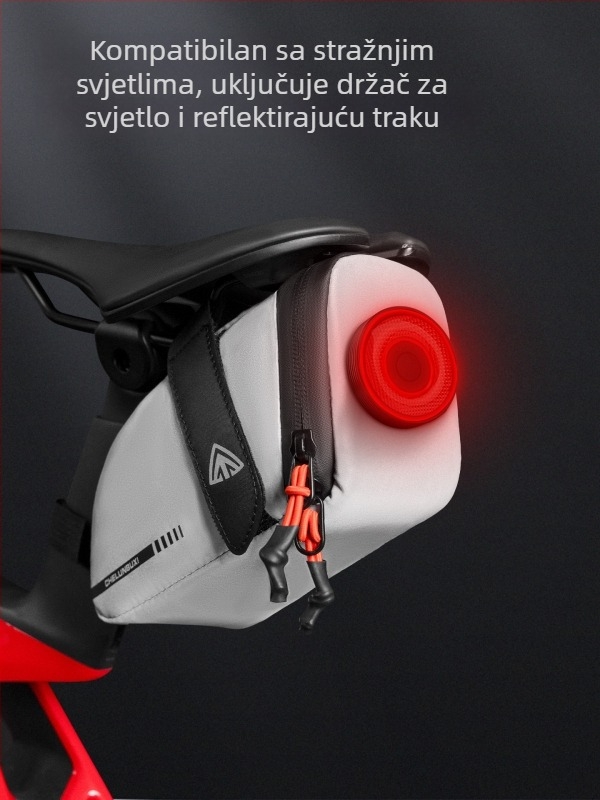 Stražnja torbica za bicikl MTB, vodootporna i reflektirajuća, s pretincem za alate