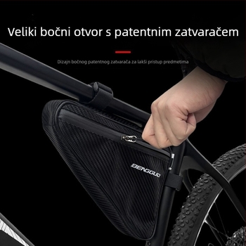 Trokutasta torba za okvir planinskog bicikla, torba za alat na prednjem okviru, velika kapaciteta 1,7 L