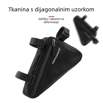 Trokutasta torba za okvir planinskog bicikla, torba za alat na prednjem okviru, velika kapaciteta 1,7 L