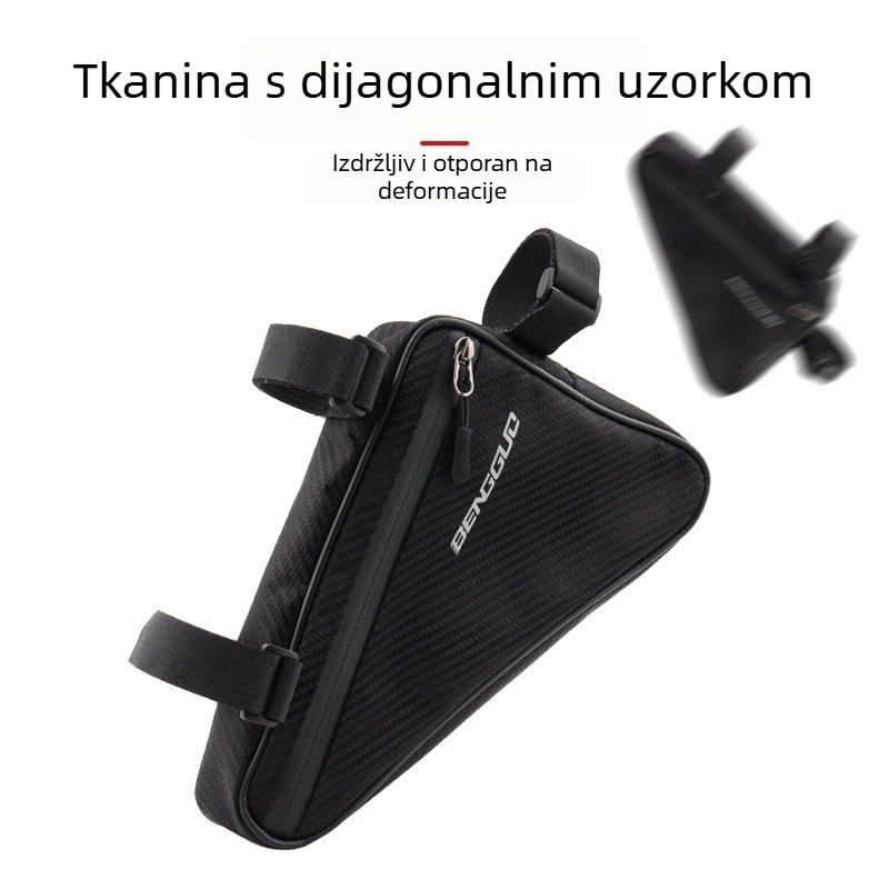 Trokutasta torba za okvir planinskog bicikla, torba za alat na prednjem okviru, velika kapaciteta 1,7 L