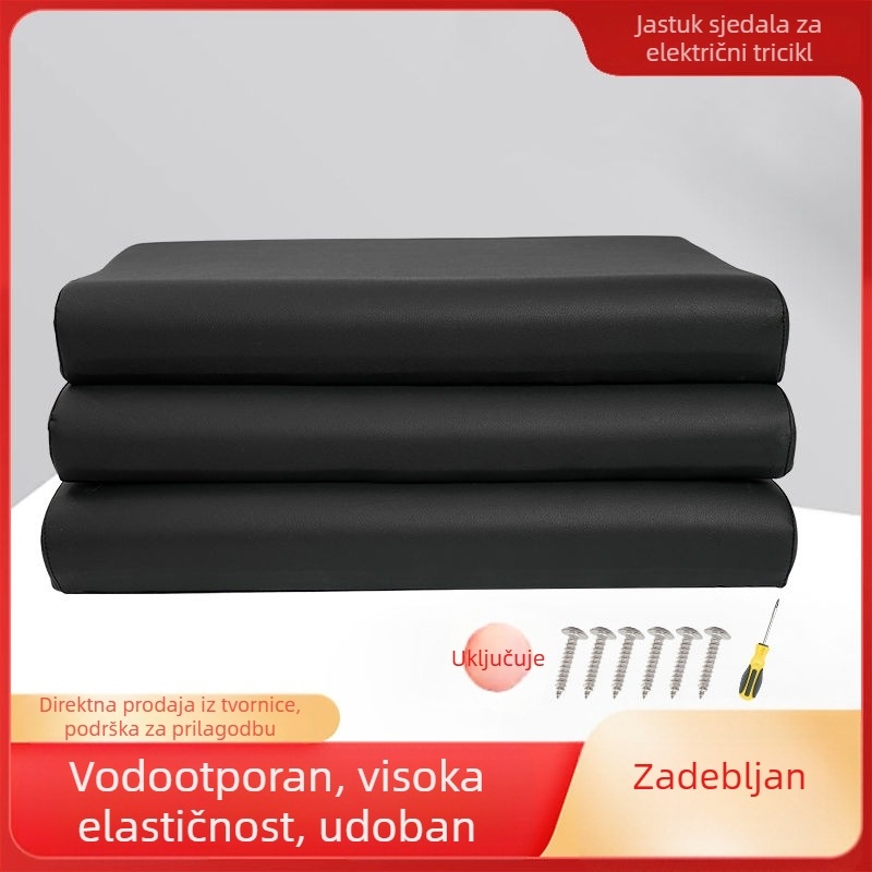Sjedalo za električni tricikl s debelim jastučićem, vodootpornom kožnom navlakom i udobnim pjenastim jastučićem vozača