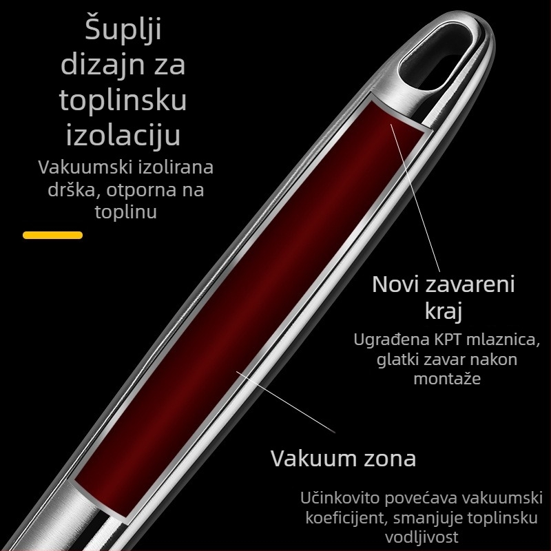 Nova spatula od nehrđajućeg čelika 304 s dugom drškom, za kuhanje kod kuće, jednolitna konstrukcija, otporna na visoke temperature, neprijanjajuća površina