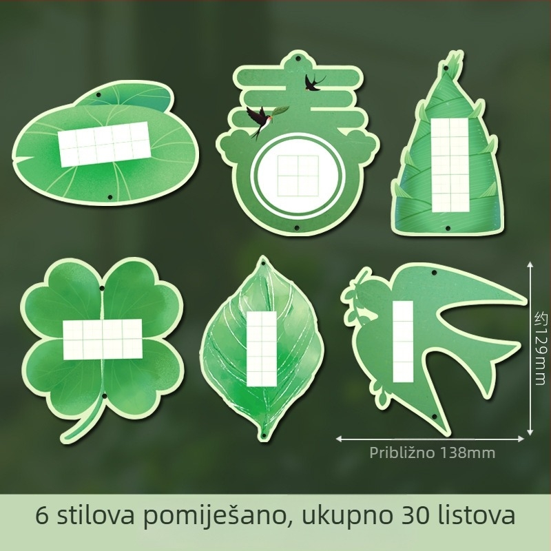 Proljetno zelena papir za kaligrafiju s kvadratnom mrežom, kreativni papir za pisanje, za vježbu učenika i izlaganje radova