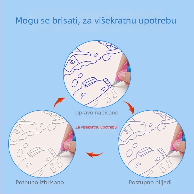 Dječja knjiga za crtanje s udubljenjima za vježbu držanja olovke, crtanje za uzrast 3–8 godina