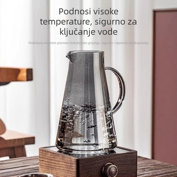 Staklena kanica za hladnu vodu, otporna na visoke temperature, borosilikatno staklo, velik kapacitet, za kućnu upotrebu, pogodna za pripremu čaja te čuvanje vode i soka.