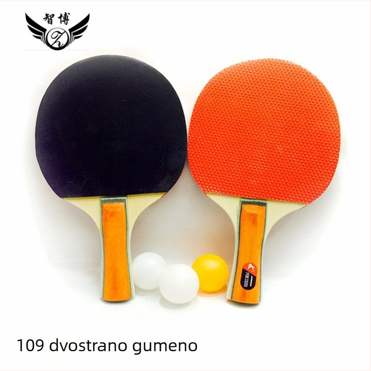 Zhibo rekete za stolni tenis s dvostrukom gumom, set od 2 reketa i 3 lopte