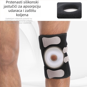 Koljeni štitnici za vanjske sportove sa silikonovim oprugama, zaštita patelle, podesivi remen, pogodna za košarku, odbojku, biciklizam i planinarenje.