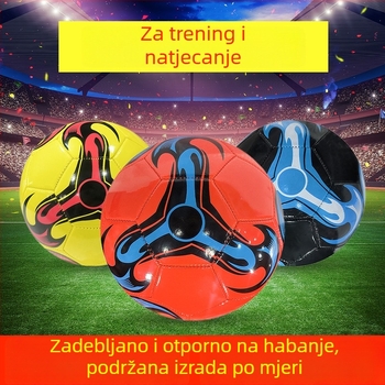 PVC nogomet veličine 5, šiven strojno, otporan na habanje i eksplozije, za odrasle