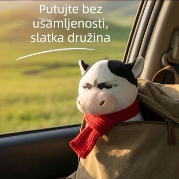 Plišana igračka: krava s livade – smiješan jastuk s emoji, kreativni plišani lik