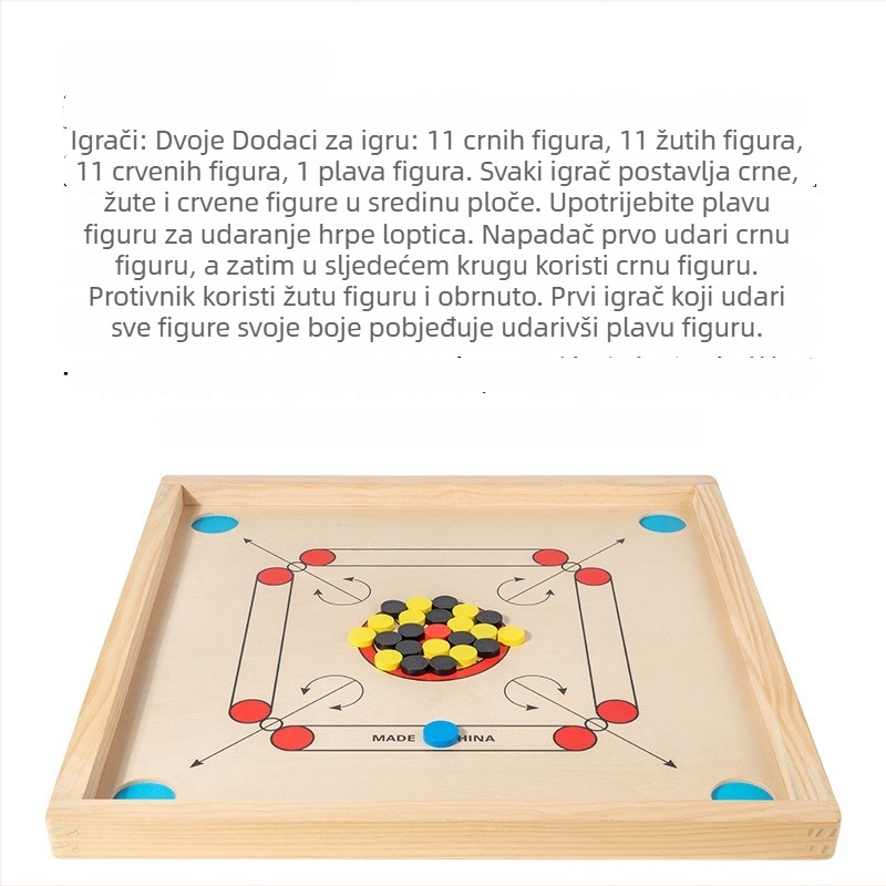 Krona Chess 3-u-1 drvena stolna igra za dva igrača, edukativna za interakciju roditelja i djece