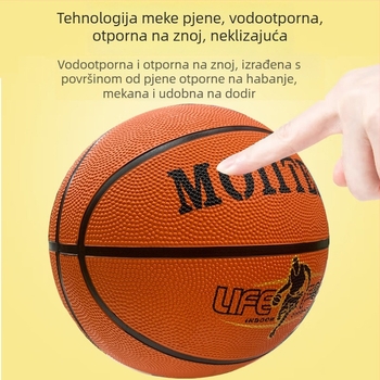 Gumena košarkaška lopta, veličine 7 i 5, otporna na habanje, za mladež — natjecanja i treninge, tisk logotipa moguć