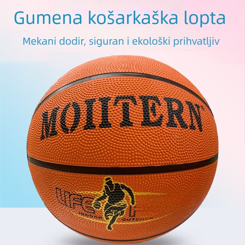 Gumena košarkaška lopta, veličine 7 i 5, otporna na habanje, za mladež — natjecanja i treninge, tisk logotipa moguć