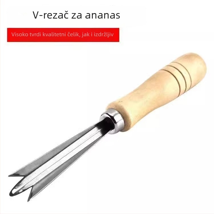 Ananasov alat za guljenje od nehrđajućeg čelika, protuklizni kućni višenamjenski razdjelač voća s dvostrukom glavom