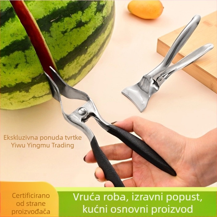 Krajač i dijelitelj dinje od nehrđajućeg čelika — moderni minimalistički kuhinjski gadget