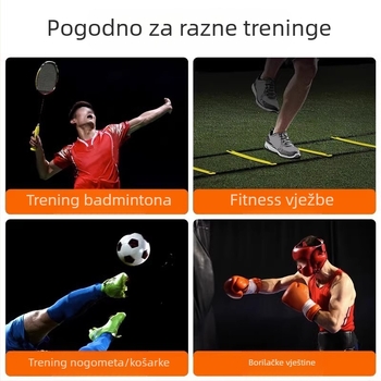 Set ljestvi za agilnost za trening koraka – brzinska ljestvica i konopna ljestvica za nogomet